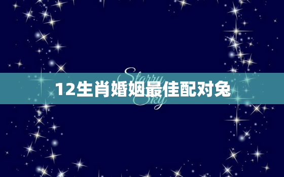 12生肖婚姻最佳配对兔，十二生肖最佳婚配表兔