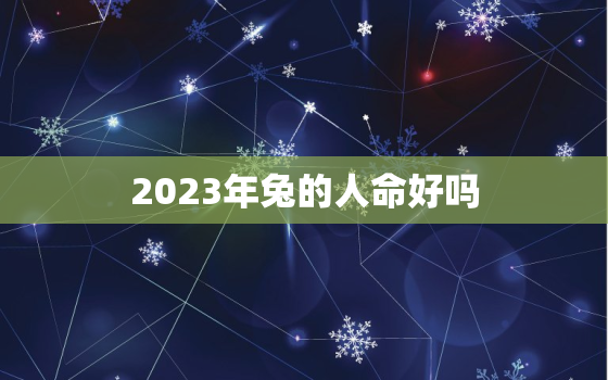 2023年兔的人命好吗，2023年兔啥命