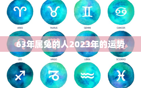 63年属兔的人2023年的运势，1963年属兔在2023