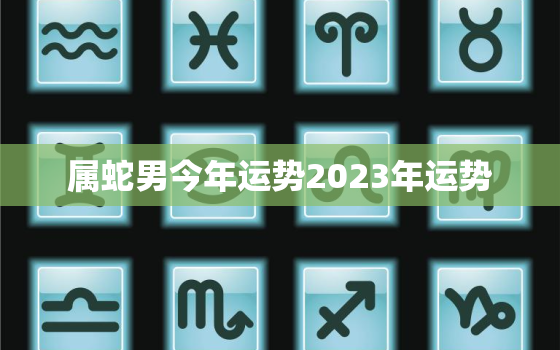 属蛇男今年运势2023年运势，属蛇人2023年全年运势 男性