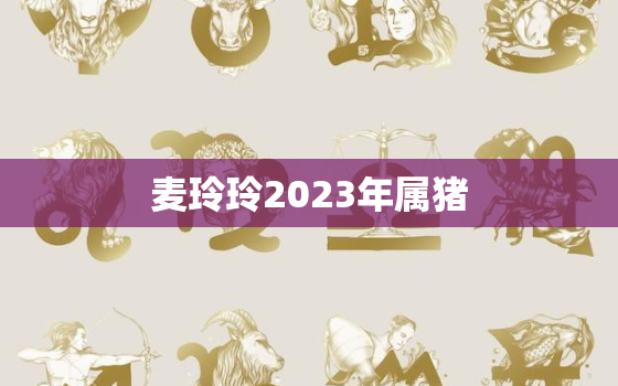 麦玲玲2023年属猪，麦玲玲2023年属猪运程