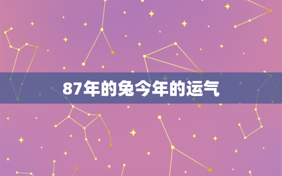 87年的兔今年的运气，87年的兔今年的运气好不好