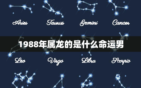 1988年属龙的是什么命运男，1988年出生的属龙男是什么命