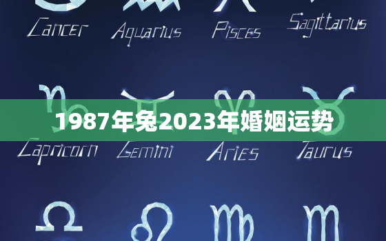 1987年兔2023年婚姻运势，1987年兔2023年运势如何