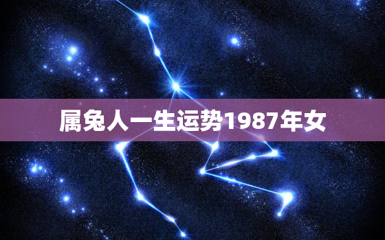 属兔人一生运势1987年女，属兔1987年女性2021年命运