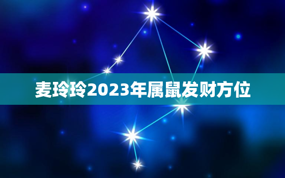 麦玲玲2023年属鼠发财方位，2021年属鼠的桃花运麦玲玲