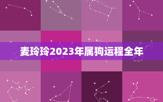 麦玲玲2023年属狗运程全年，2021年运势 麦玲玲