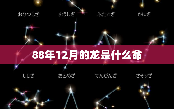 88年12月的龙是什么命，88年属龙人最穷不过36岁