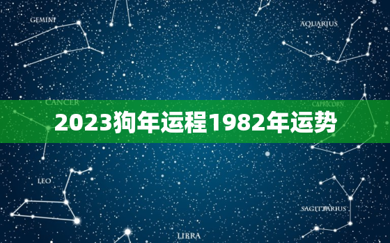 2023狗年运程1982年运势，2023年运势及运程1982