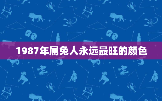 1987年属兔人永远最旺的颜色，1987年属兔人永远最旺的颜色是什么