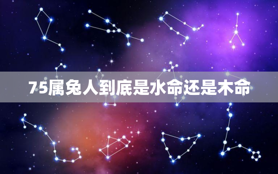 75属兔人到底是水命还是木命，1987年属兔是什么命