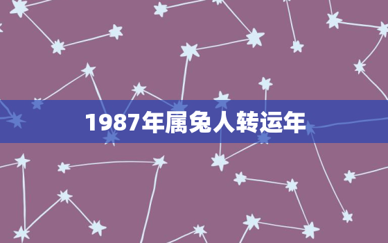 1987年属兔人转运年，1987年属兔人转运年份是什么