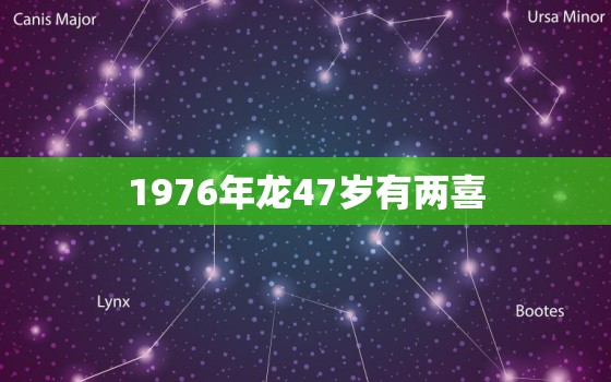 1976年龙47岁有两喜，属龙干什么一碰就发财