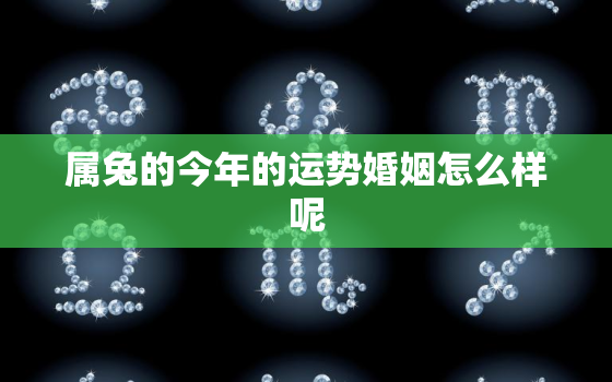 属兔的今年的运势婚姻怎么样呢，属兔的今年的运势婚姻怎么样呢女