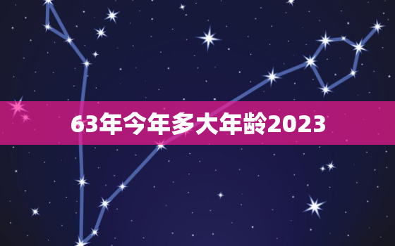 63年今年多大年龄2023，63年的人今年多少岁