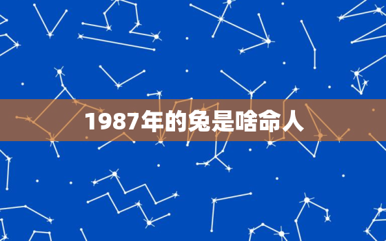 1987年的兔是啥命人，1987年的兔属于什么命啊