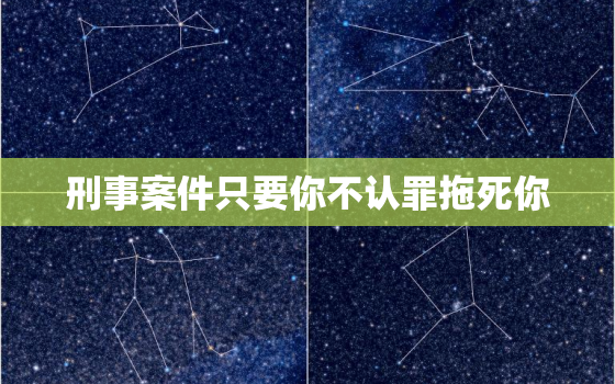 刑事案件只要你不认罪拖死你，刑事案件只要你不认罪,别人供你能判刑吗