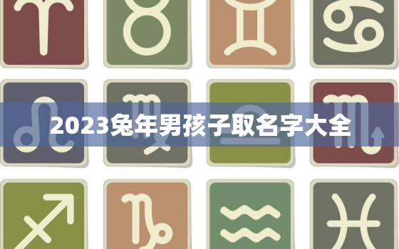 2023兔年男孩子取名字大全，2023属兔男孩最吉利的名字