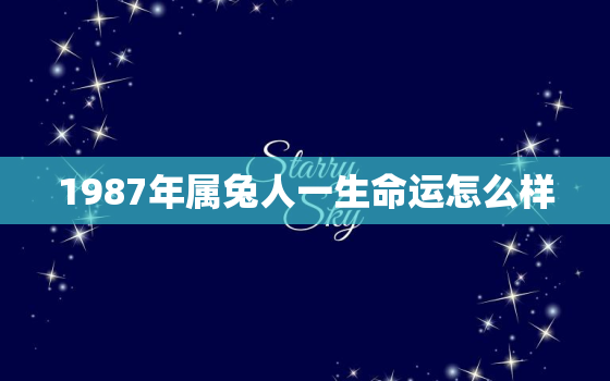 1987年属兔人一生命运怎么样，1987年属兔人的命理和运势