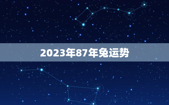 2023年87年兔运势，2023年1987年属兔人的全年每月运势