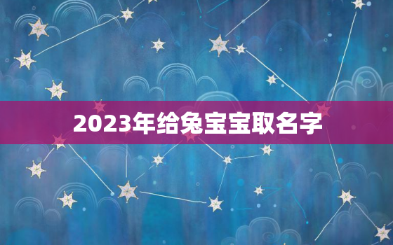 2023年给兔宝宝取名字，2023年兔宝宝取名字雷姓大全