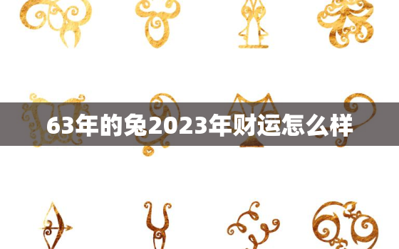 63年的兔2023年财运怎么样，63年兔2o21年运势