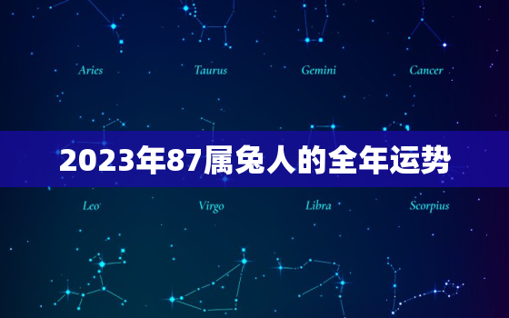 2023年87属兔人的全年运势，2023年87属兔人的全年运势如何