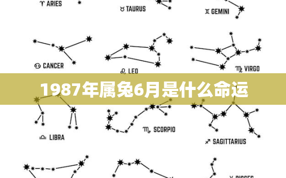 1987年属兔6月是什么命运，1987年属兔6月是什么命运呢