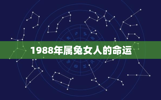 1988年属兔女人的命运，1988年属兔女人的命运怎么样