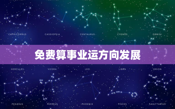 免费算事业运方向发展，测事业最准的免费