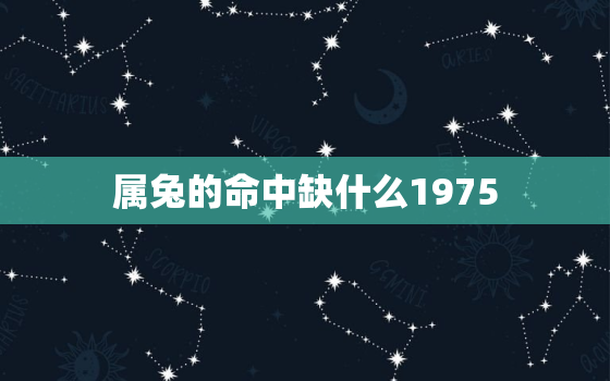 属兔的命中缺什么1975，属兔人命里缺什么