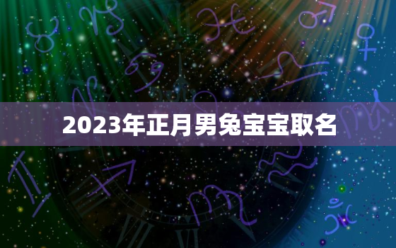 2023年正月男兔宝宝取名，2023兔年男孩取什么名字好