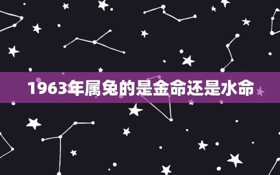 1963年属兔的是金命还是水命，属兔人一生的克星是谁