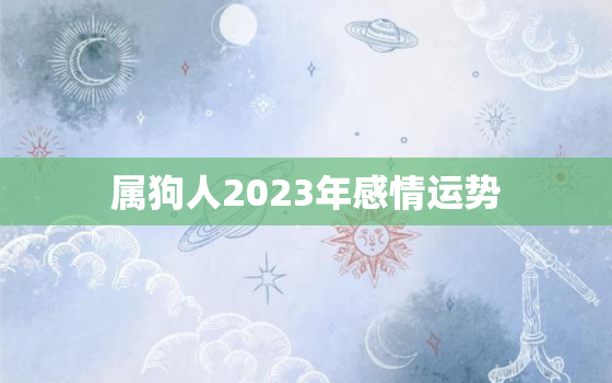 属狗人2023年感情运势，属狗2023年属狗运势和运