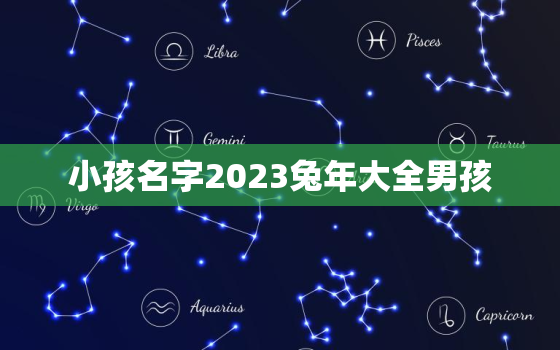 小孩名字2023兔年大全男孩，2023年属兔宝宝取名