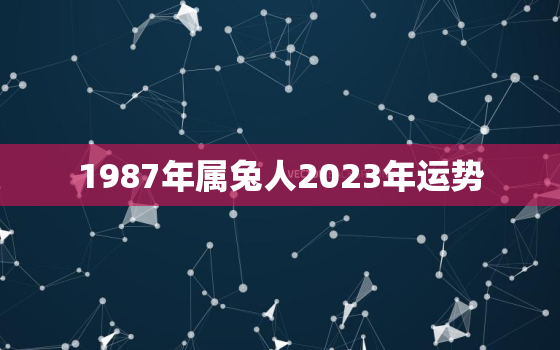 1987年属兔人2023年运势，1987年属兔人运势