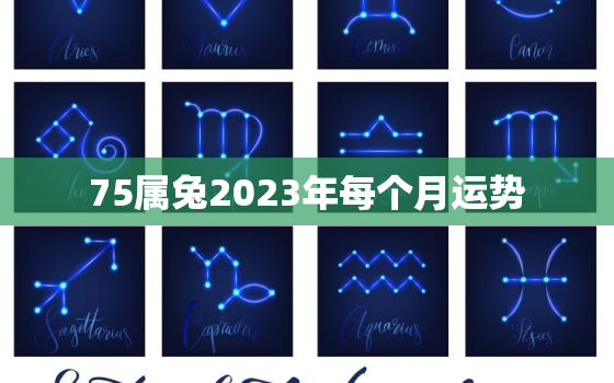 75属兔2023年每个月运势，75兔人2023年每月运程每月运势