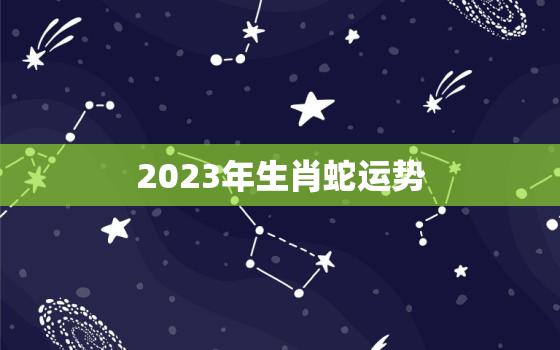 2023年生肖蛇运势，2023年生肖蛇运势
