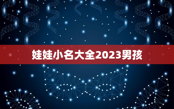 娃娃小名大全2023男孩，娃娃小名大全2022男孩