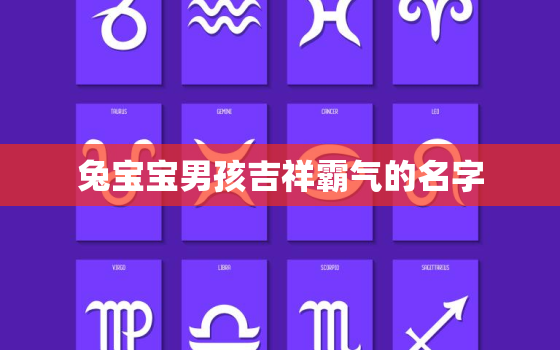 兔宝宝男孩吉祥霸气的名字，兔宝宝男孩名字大全