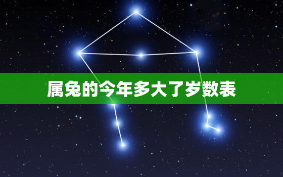 属兔的今年多大了岁数表，属兔的今年多大年龄