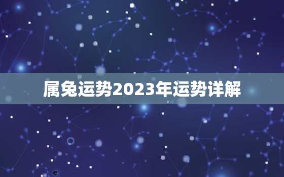 属兔运势2023年运势详解，属兔人2023年运势运程