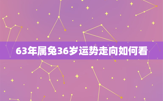 63年属兔36岁运势走向如何看，63年属兔人2021年运势运程每月运程