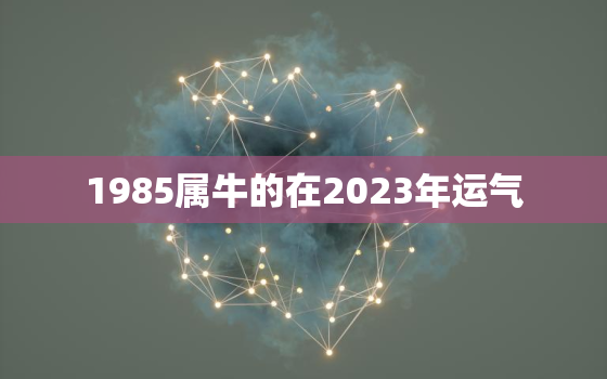 1985属牛的在2023年运气，85属牛人2023年运势运程