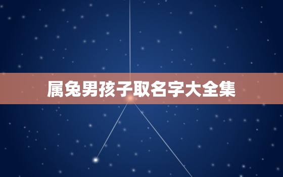 属兔男孩子取名字大全集，属兔男孩子取名字大全集两个字