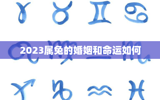 2023属兔的婚姻和命运如何，2023年属兔人的感情和婚姻