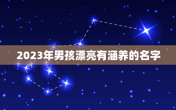 2023年男孩漂亮有涵养的名字，2023年最旺女孩名字