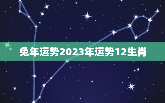 兔年运势2023年运势12生肖，属兔2023年运势