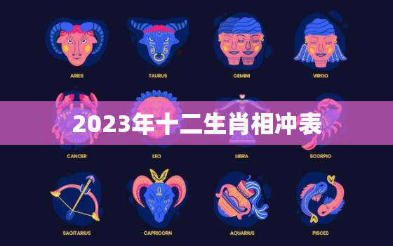 2023年十二生肖相冲表，2023年份生肖配对表