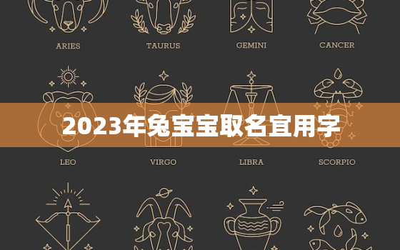 2023年兔宝宝取名宜用字，2023年兔宝宝小名